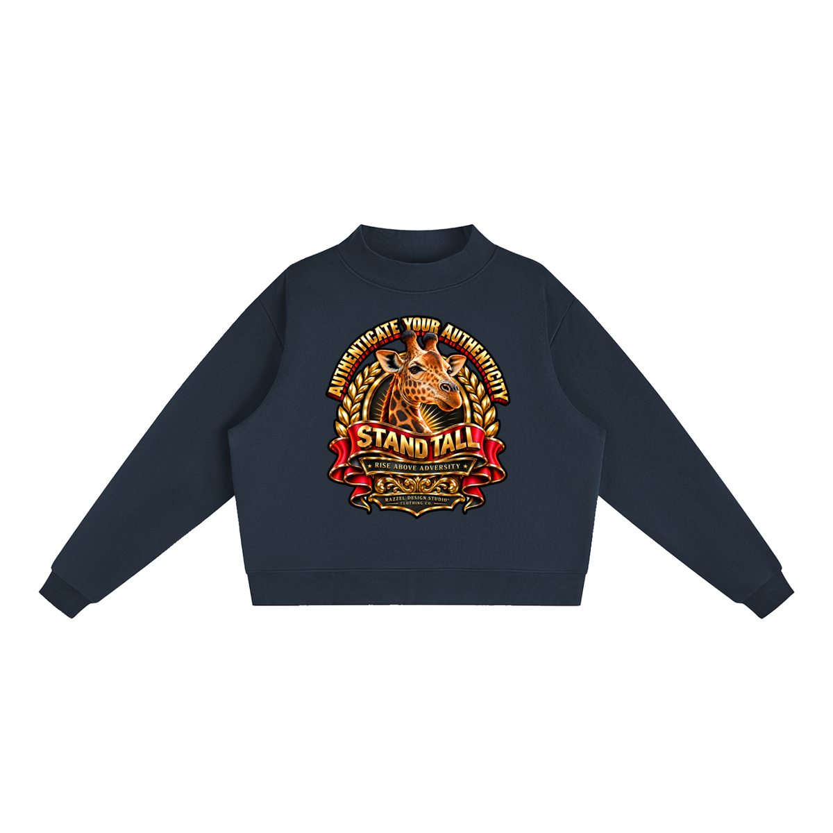 Essential Fleece Mock-Neck Crew Sweatshirt