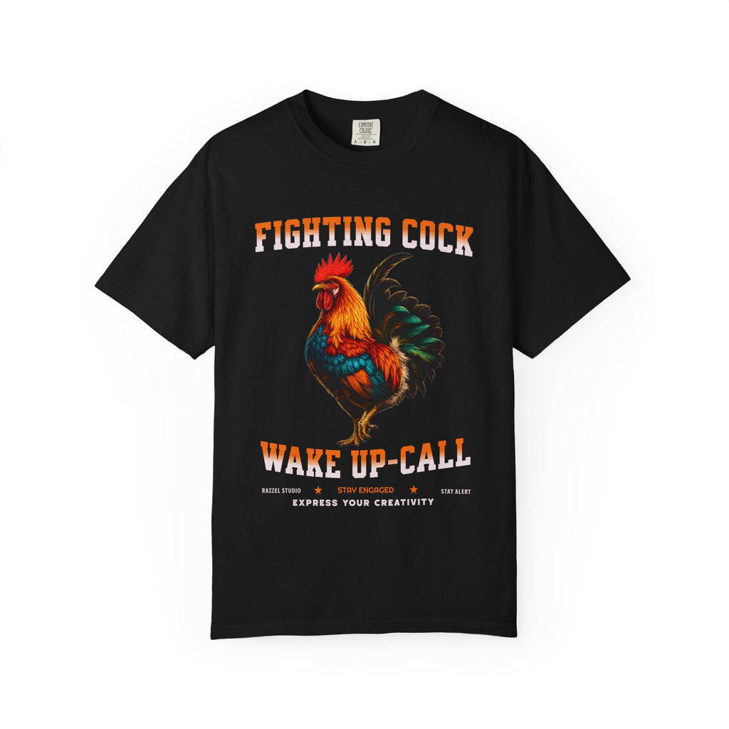 Rooster Graphic T-Shirt — "Fighting Cock" Wake Up Call Tee