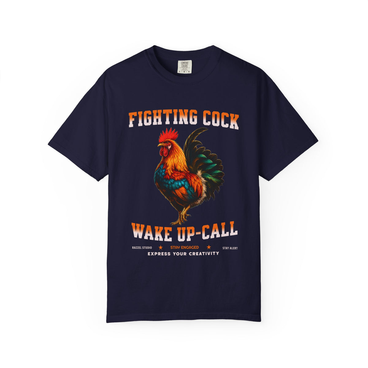 Rooster Graphic T-Shirt — "Fighting Cock" Wake Up Call Tee