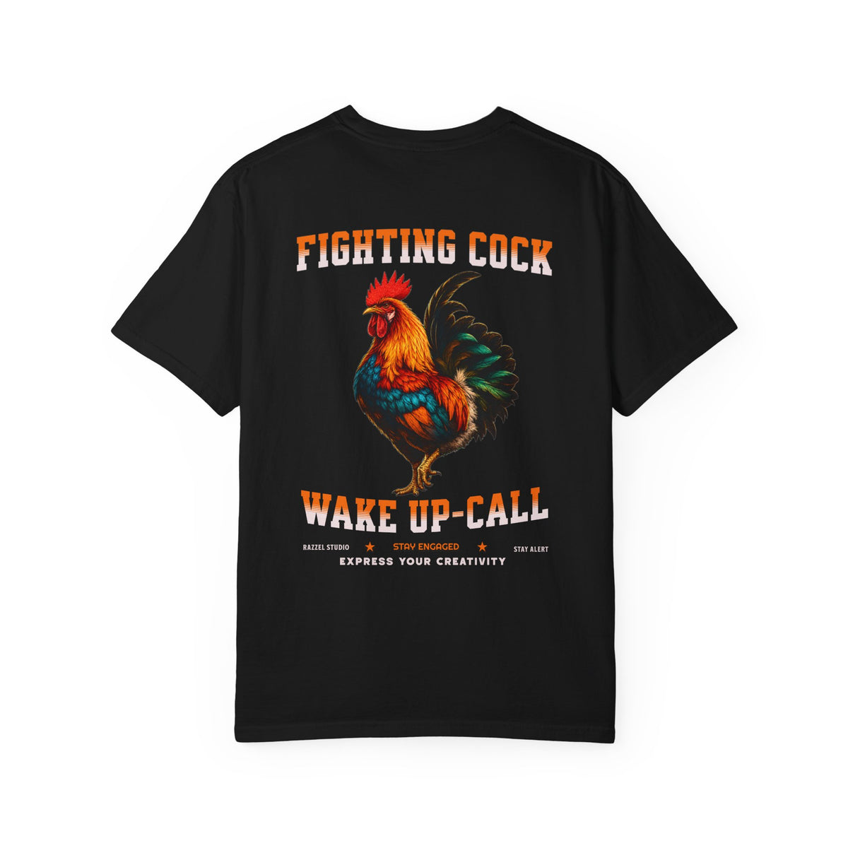 Rooster Graphic T-Shirt — "Fighting Cock" Wake Up Call Tee