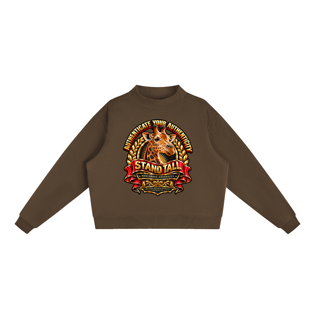 Essential Fleece Mock-Neck Crew Sweatshirt
