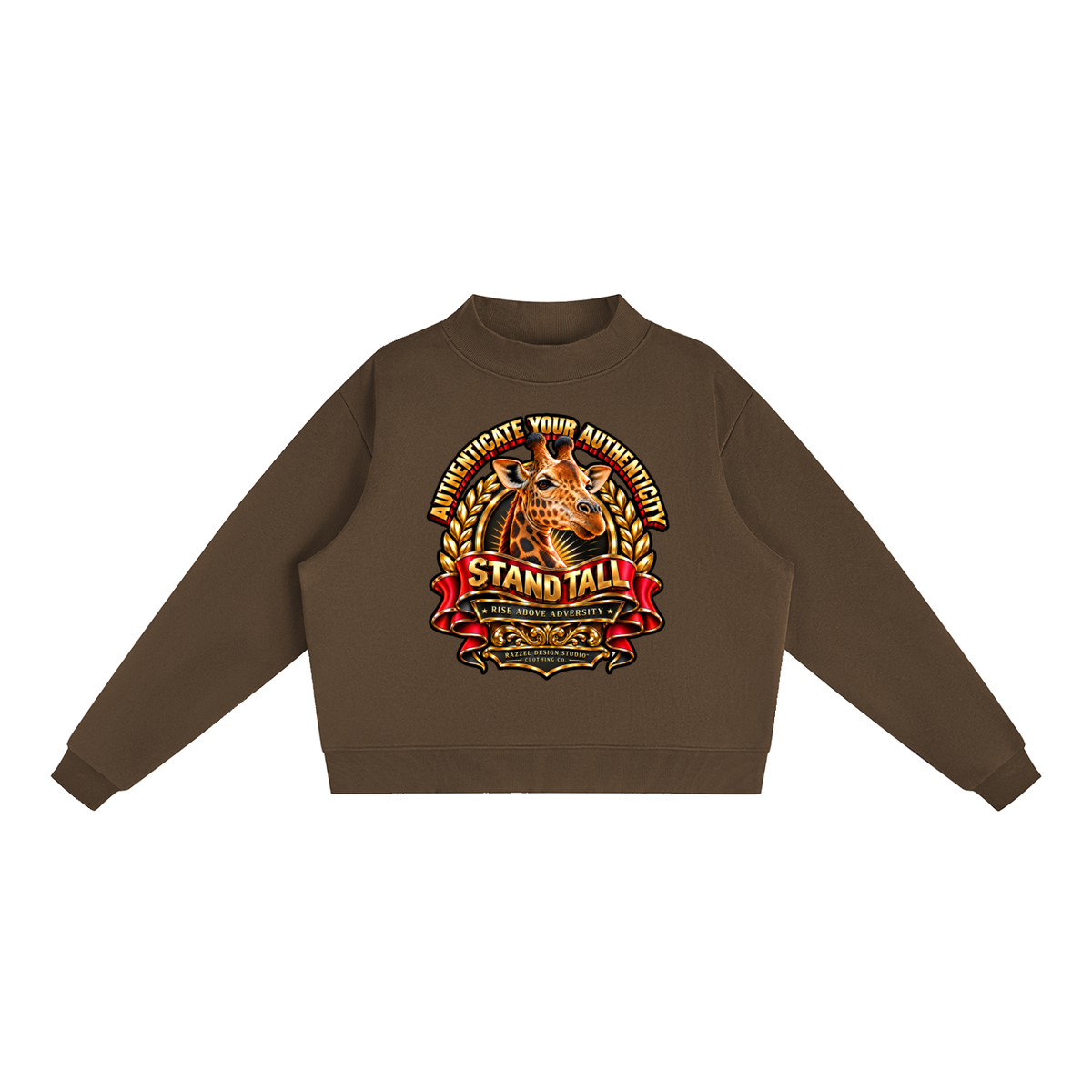 Essential Fleece Mock-Neck Crew Sweatshirt