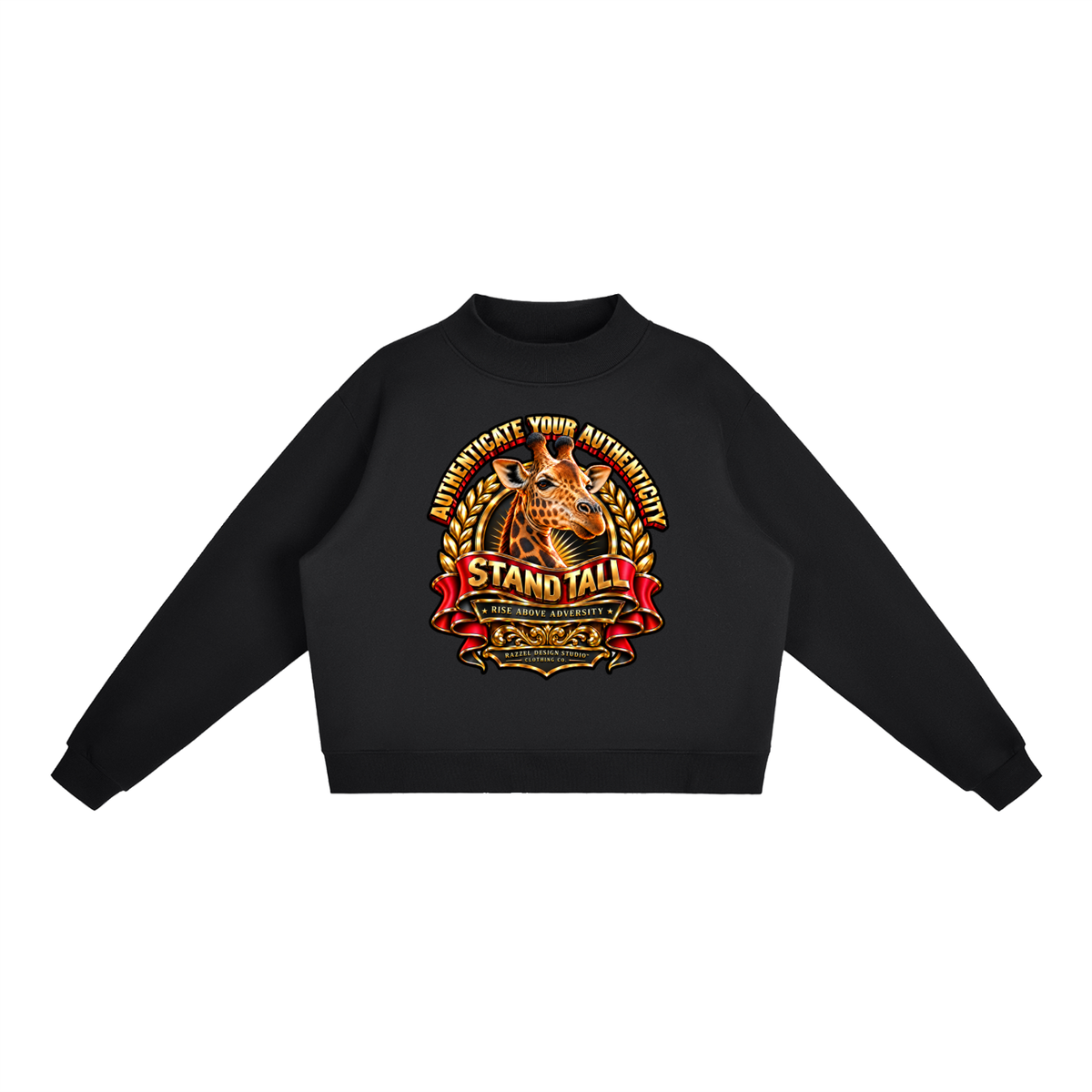 Essential Fleece Mock-Neck Crew Sweatshirt