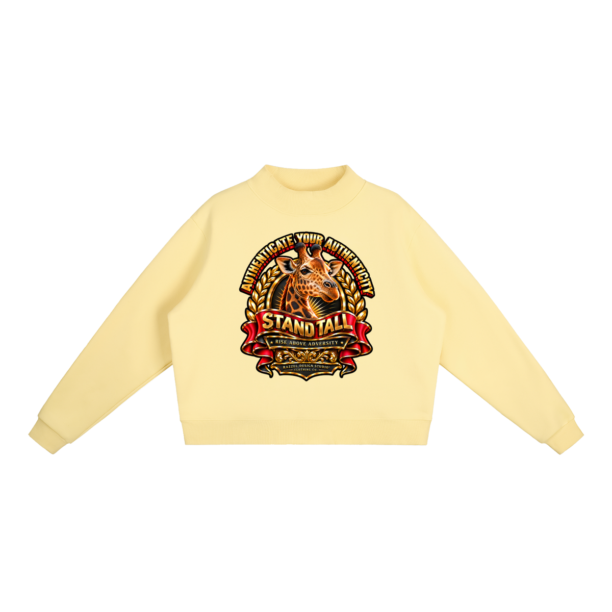 Essential Fleece Mock-Neck Crew Sweatshirt