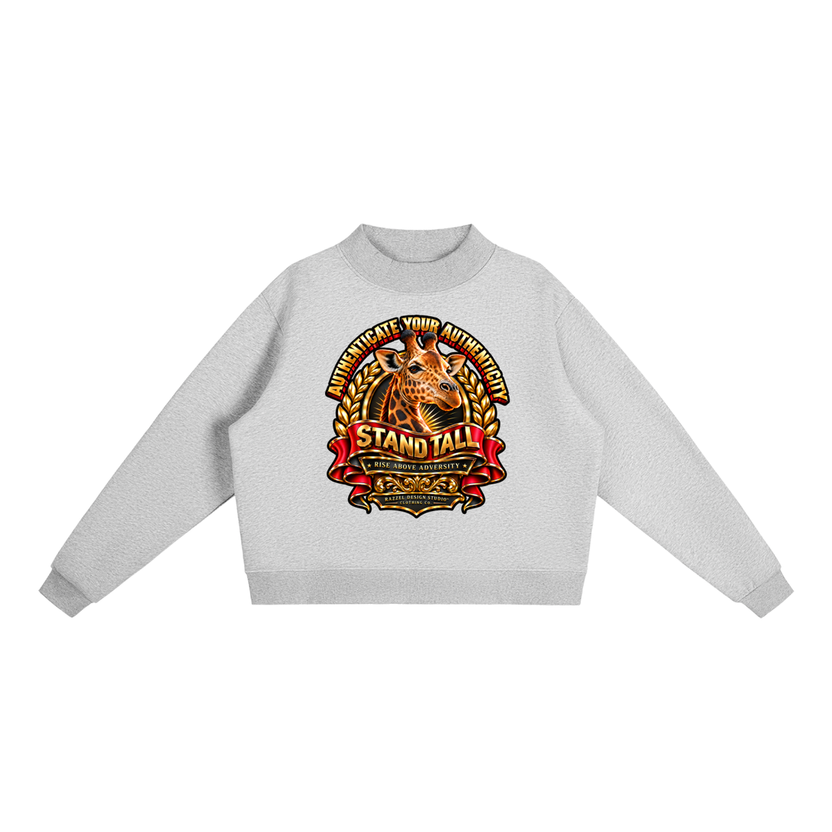 Essential Fleece Mock-Neck Crew Sweatshirt