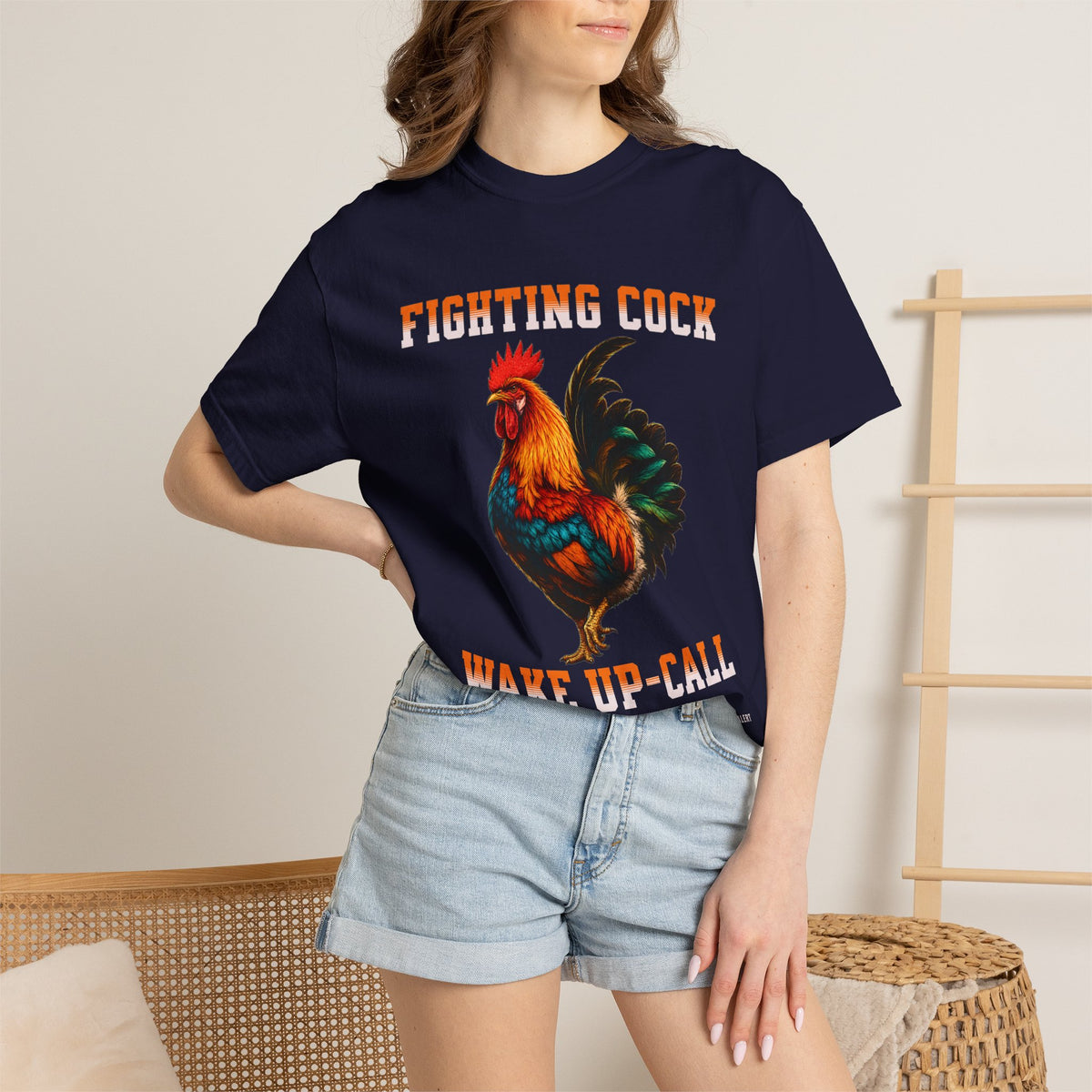 Rooster Graphic T-Shirt — "Fighting Cock" Wake Up Call Tee